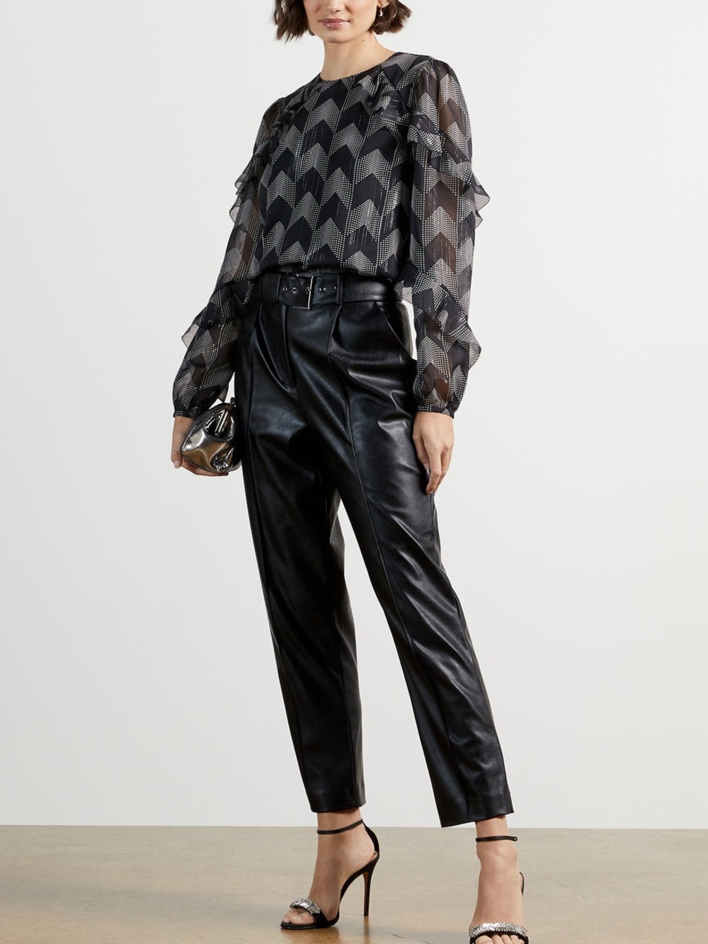 Ted Baker Mowenna Metallic Ruffle Blouse